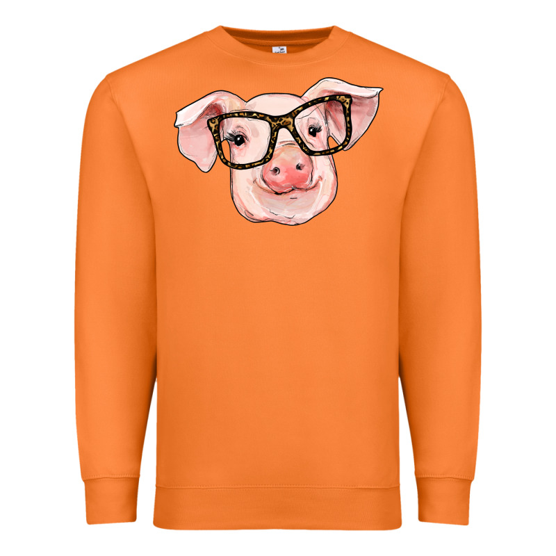 Pig With Glasses Premium Sweatshirt by RanaPortraitStore | Teevron