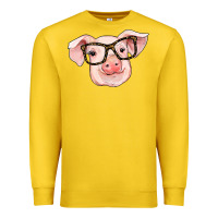 Lemon pig with glasses Premium Sweatshirt - RanaPortraitStore