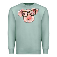 Seafoam pig with glasses Premium Sweatshirt - RanaPortraitStore