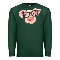 Sports Green pig with glasses Premium Sweatshirt - RanaPortraitStore