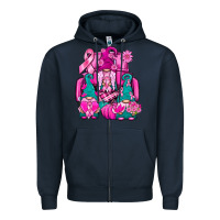 Navy Breast Cancer Gnomies Truck Zipper Hoodie - BundleAndBundleShop