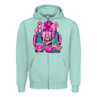 Seafoam Breast Cancer Gnomies Truck Zipper Hoodie - BundleAndBundleShop