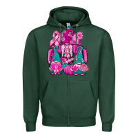 Sports Green Breast Cancer Gnomies Truck Zipper Hoodie - BundleAndBundleShop