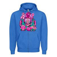 True Royal Breast Cancer Gnomies Truck Zipper Hoodie - BundleAndBundleShop