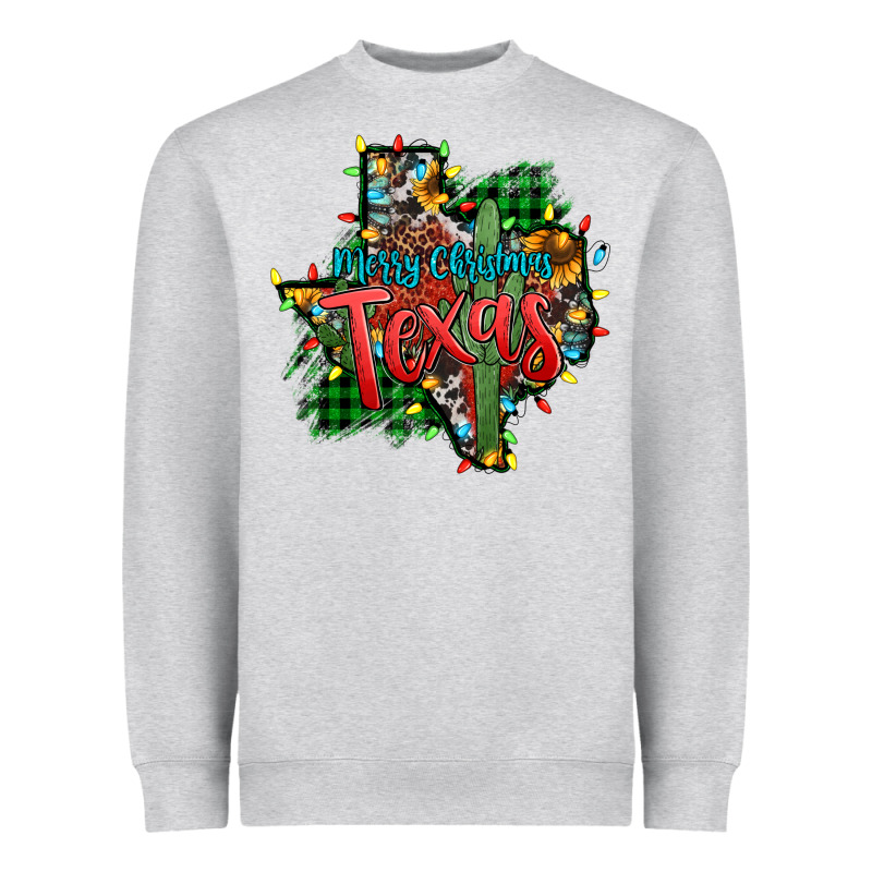 Western Desert Christmas Texas Map Heavyweight Sweatshirt by Jasminsmagicworld | Teevron