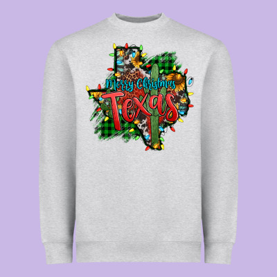 Western Desert Christmas Texas Map Heavyweight Sweatshirt Designed By Jasminsmagicworld
