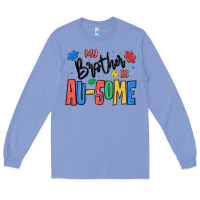 Colony Blue my brother is ausome autism Long Sleeve Tee - MaliasSmallBusiness