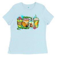 Baby Blue alligator coffee cups Ladies Tee - Zillion Design Studio
