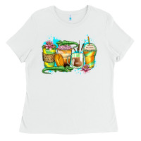 White alligator coffee cups Ladies Tee - Zillion Design Studio