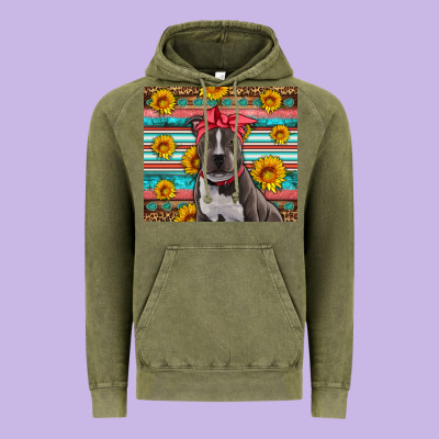 Western Pitbull Vintage Hoodie Designed By Artiststas