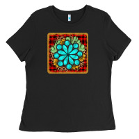 Black gemstone cactus christmas coaster Ladies Tee - JahusDesignShop