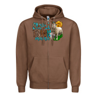Chestnut Small Town Mama With Sheeps Zipper Hoodie - BundleAndBundleShop