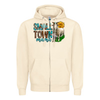 Sandshell Small Town Mama With Sheeps Zipper Hoodie - BundleAndBundleShop