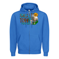 True Royal Small Town Mama With Sheeps Zipper Hoodie - BundleAndBundleShop