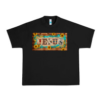 Jesus Western Patterns License Plate Template Urban Heavy Tee | Teevron