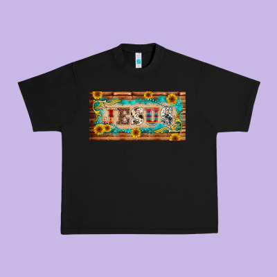 Jesus Western Patterns License Plate Template Urban Heavy Tee Designed By Barkaloodesign