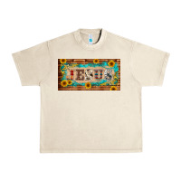 Sandshell jesus western patterns license plate template Urban Heavy Tee - BarkalooDesign