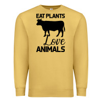 Antique Gold Eat Plants Love Animals Premium Sweatshirt - Bettercallsaul