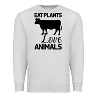 Dove Grey Eat Plants Love Animals Premium Sweatshirt - Bettercallsaul