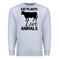 Heather Grey Eat Plants Love Animals Premium Sweatshirt - Bettercallsaul