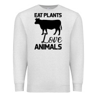 Oatmeal Heather Eat Plants Love Animals Premium Sweatshirt - Bettercallsaul