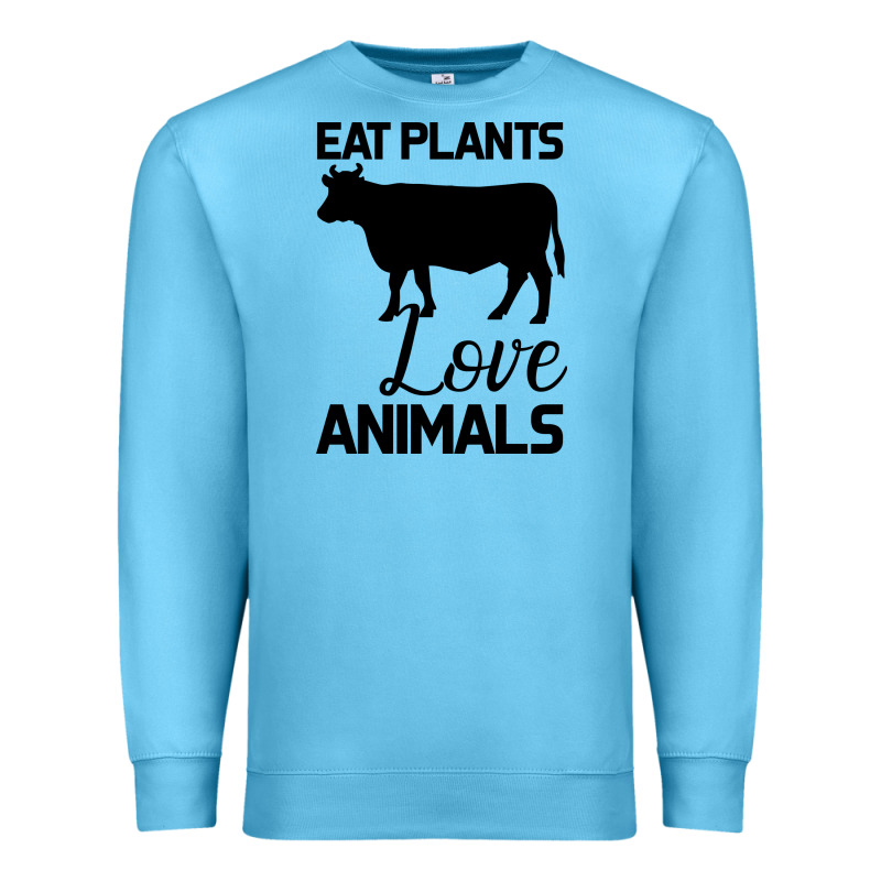 Eat Plants Love Animals Premium Sweatshirt by Bettercallsaul | Teevron