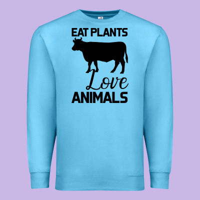 Eat Plants Love Animals Premium Sweatshirt Designed By Bettercallsaul