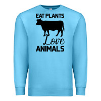 Ocean Blue Eat Plants Love Animals Premium Sweatshirt - Bettercallsaul