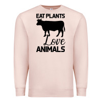 Pale Pink Eat Plants Love Animals Premium Sweatshirt - Bettercallsaul