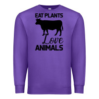Purple Eat Plants Love Animals Premium Sweatshirt - Bettercallsaul
