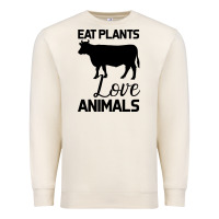 Sandshell Eat Plants Love Animals Premium Sweatshirt - Bettercallsaul