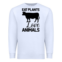 White Eat Plants Love Animals Premium Sweatshirt - Bettercallsaul