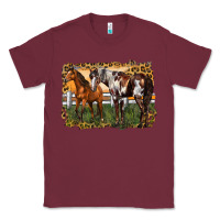 Burgundy 2 horses at the ranch Classic Tee - LillyAllenDesigns