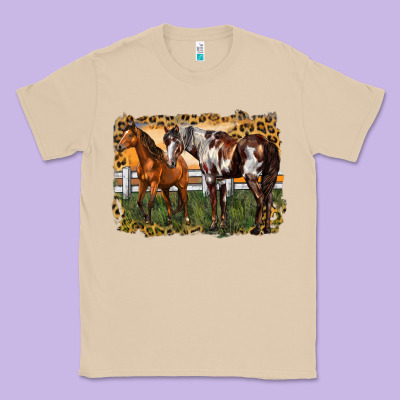 2 Horses At The Ranch Classic Tee Designed By Lillyallendesigns