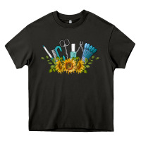 Asphalt nail tools with sunflower Heavy Core Tee - BarkalooDesign
