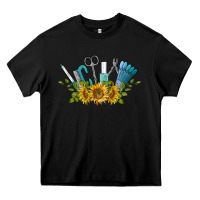 Black nail tools with sunflower Heavy Core Tee - BarkalooDesign