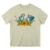 Mossy nail tools with sunflower Heavy Core Tee - BarkalooDesign