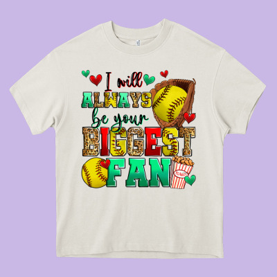I Will Always Be Your Biggest Fan Softball Heavy Core Tee Designed By Zillion Design Studio