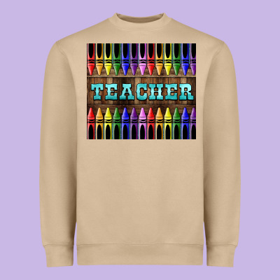 Teacher Crayons Heavyweight Sweatshirt Designed By Lillyallendesigns
