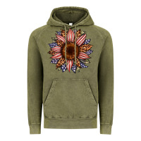 Vintage Olive usa flag camouflage leopard sunflower Vintage Hoodie - Artiststas