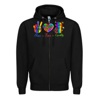 Black Peace Love Equality Zipper Hoodie - BundleAndBundleShop