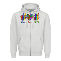 Dove Grey Peace Love Equality Zipper Hoodie - BundleAndBundleShop