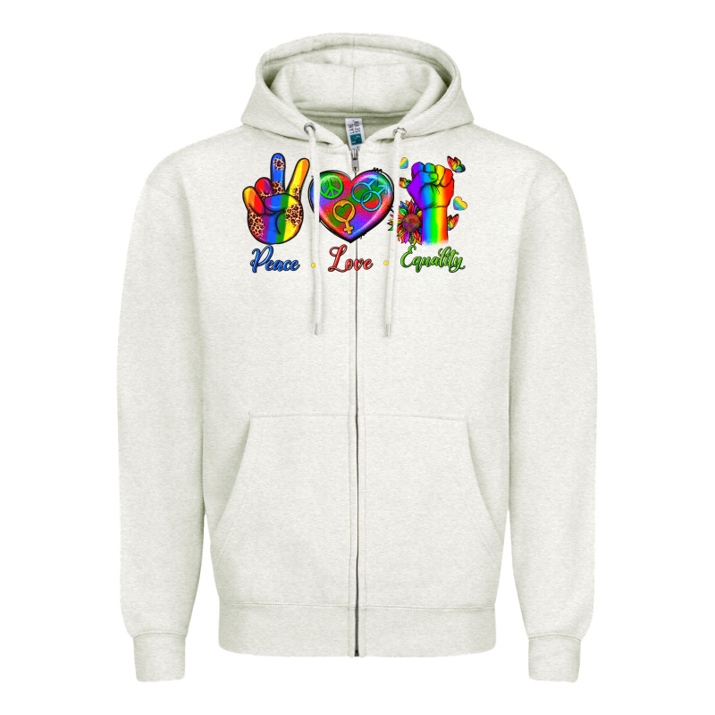 Peace Love Equality Zipper Hoodie by BundleAndBundleShop | Teevron