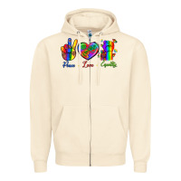 Sandshell Peace Love Equality Zipper Hoodie - BundleAndBundleShop