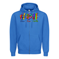 True Royal Peace Love Equality Zipper Hoodie - BundleAndBundleShop