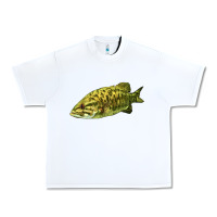White Smallmouth Bass Fish Illustrations Urban Heavy Tee - LillyAllenDesigns