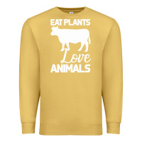 Antique Gold Eat Plants Love Animals Premium Sweatshirt - Bettercallsaul