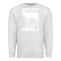 Oatmeal Heather Eat Plants Love Animals Premium Sweatshirt - Bettercallsaul