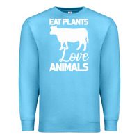 Ocean Blue Eat Plants Love Animals Premium Sweatshirt - Bettercallsaul