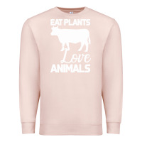 Pale Pink Eat Plants Love Animals Premium Sweatshirt - Bettercallsaul